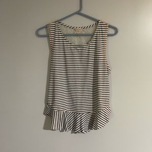 Striped ruffle tank